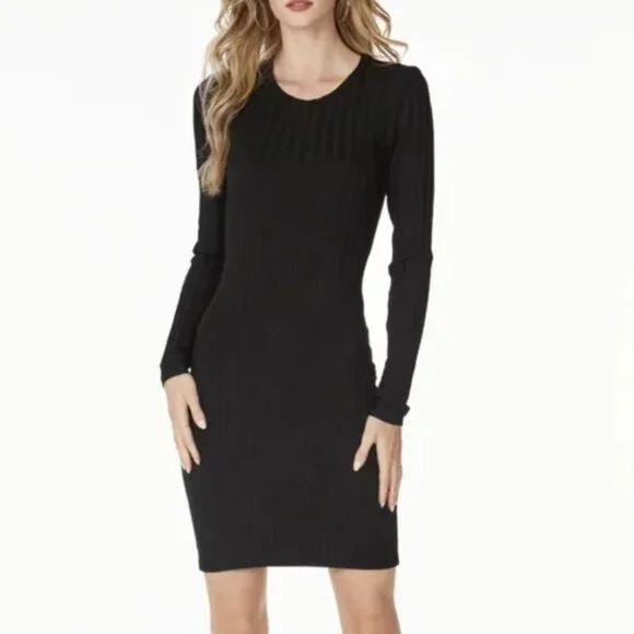 bobi | Dresses | Revolve Bobi Long Sleeve Black Ribbed Dress Short Bodycon  Lbd Size S Los Angeles | Poshmark